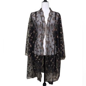 EMBROIDERED Mesh Dress Cardigan / Beach Cover Up